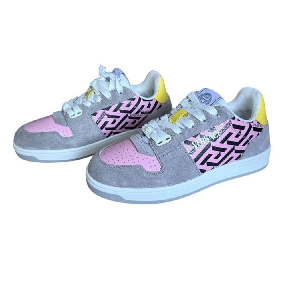 Versace Medusa Pink/Gray Leather Women's Sneaker Shoe, 1014316, Euro 40 - Picture 2 of 12